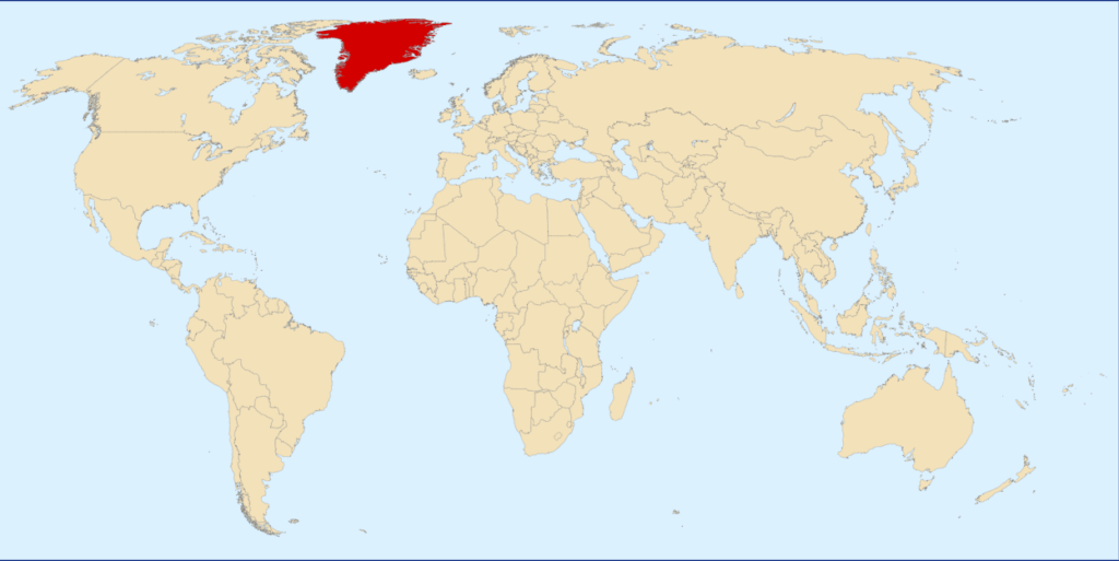 Гренландія на карті світу